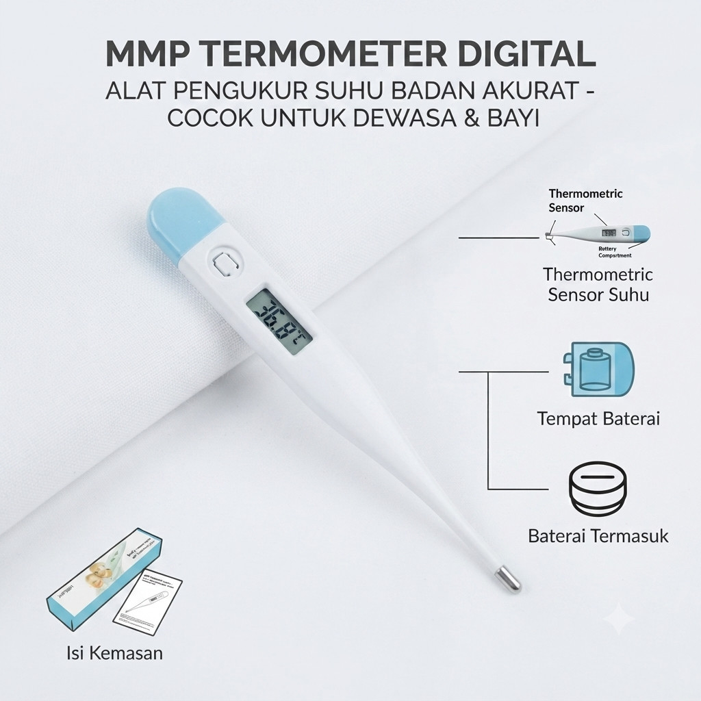 MMP Termometer Digital Pengukur Suhu Badan Akurat Cepat