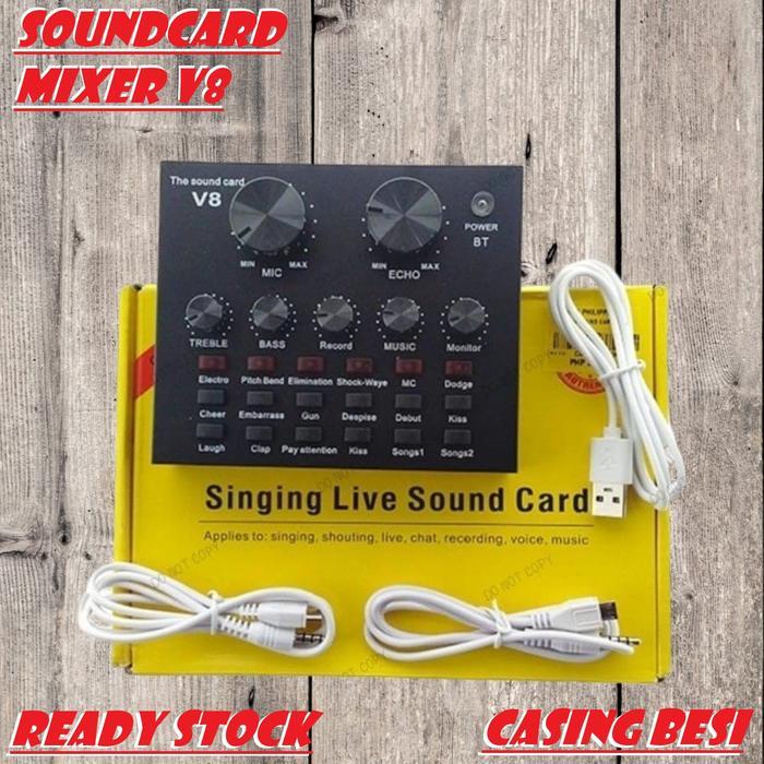 Sound card V8 Mixer SoundCard V8 MIXER Audio USB External Soundcard V8