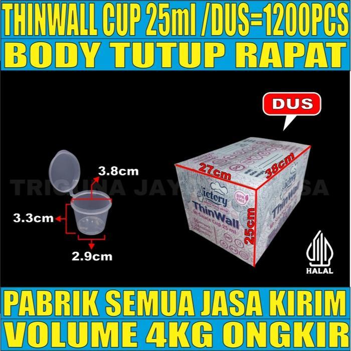 Thinwall Cup Tebal 7.2gr Rapat 25ml 35ml 60ml 100ml 150ml Victory Dus Saus Sambel n Puding Jelly JSK