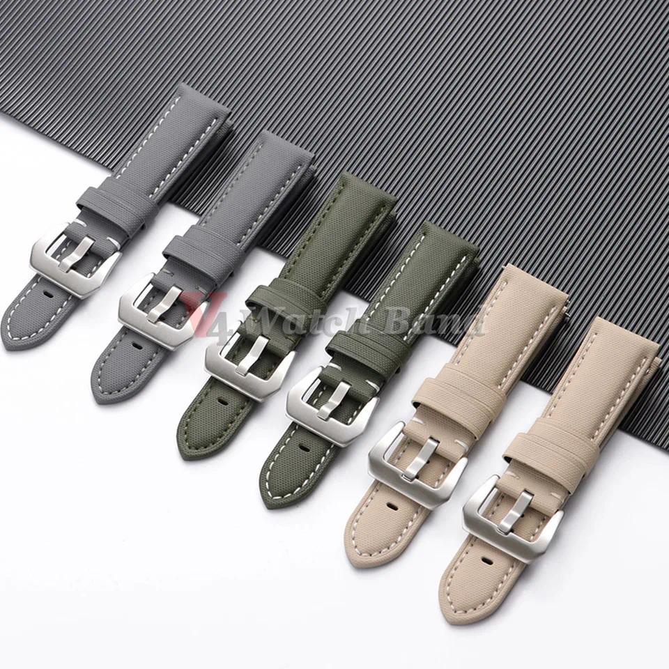 Tali Jam Tangan Premium Sailcloth 20mm 22mm 24mm 26mm untuk Panerai PAM441 359 111 untuk Pria, Tali 