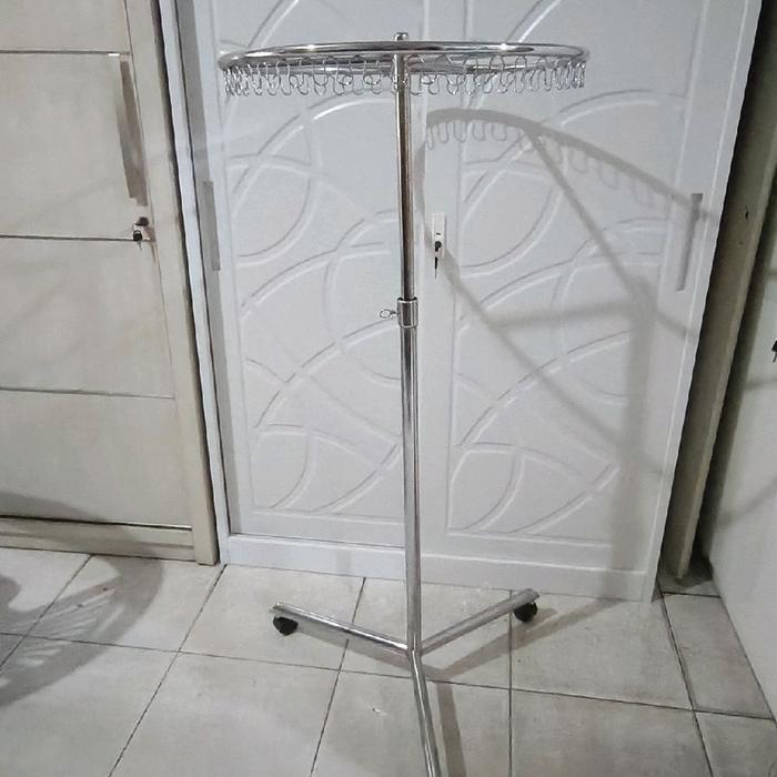 STARINDO Jemuran Bulat Besi Chrome Jemuran Gantung Jemuran Gamis