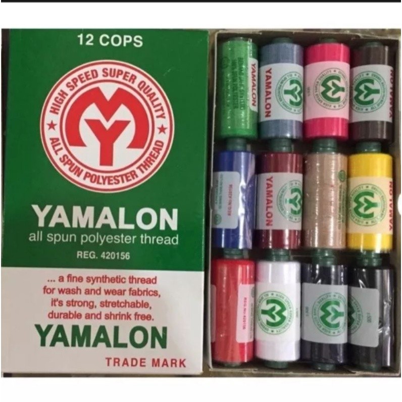 (COD) Benang Jahit / Benang Jahit Yamalon 40/2 500 Yard - Isi 12 Pcs (Warna Lengkap)