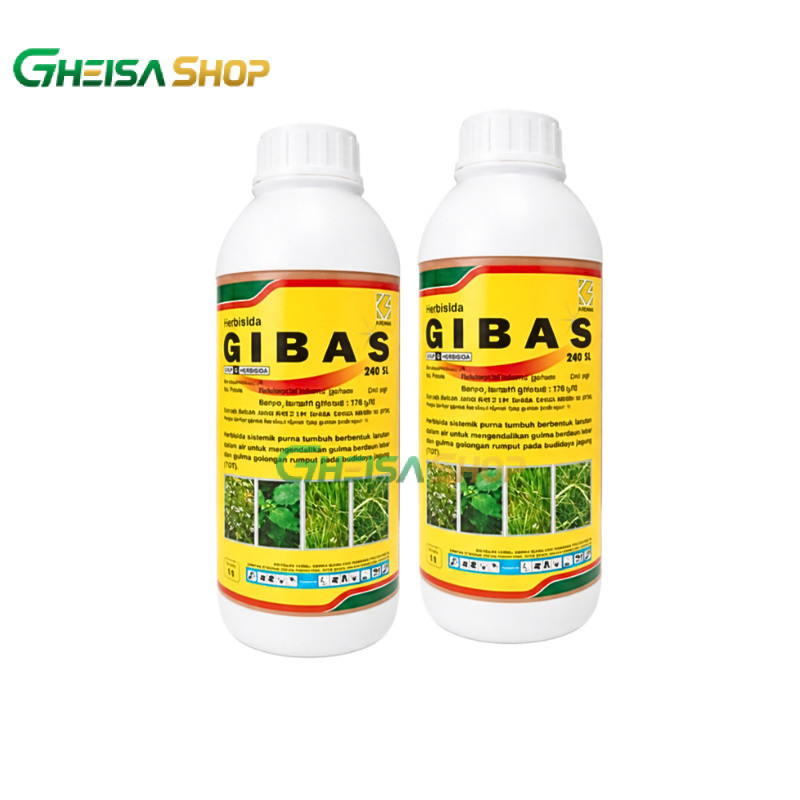 HERBISIDA GIBAS 240 SL 1 LITER | PEMBASMI RUMPUT GULMA SISTEMIK PURNA TUMBUH UNTUK  PERKEBUNAN