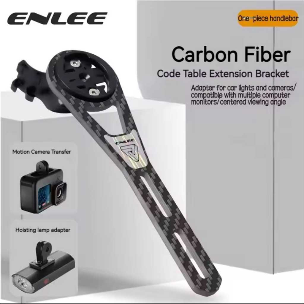 Foto Enlee Carbon Integrated Bar fly Mounting Stem Handlebar Dropbar Mount Holder Barfly GPS Bracket Computer Speedo Lampu Dropbar Gopro Sepeda RB Roadbike