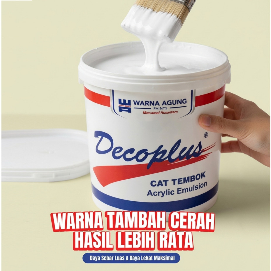 shinomarket - Cat Tembok Decoplus 5kg Super White - Cat Putih Bersih Ekonomis / Cat Dinding Interior