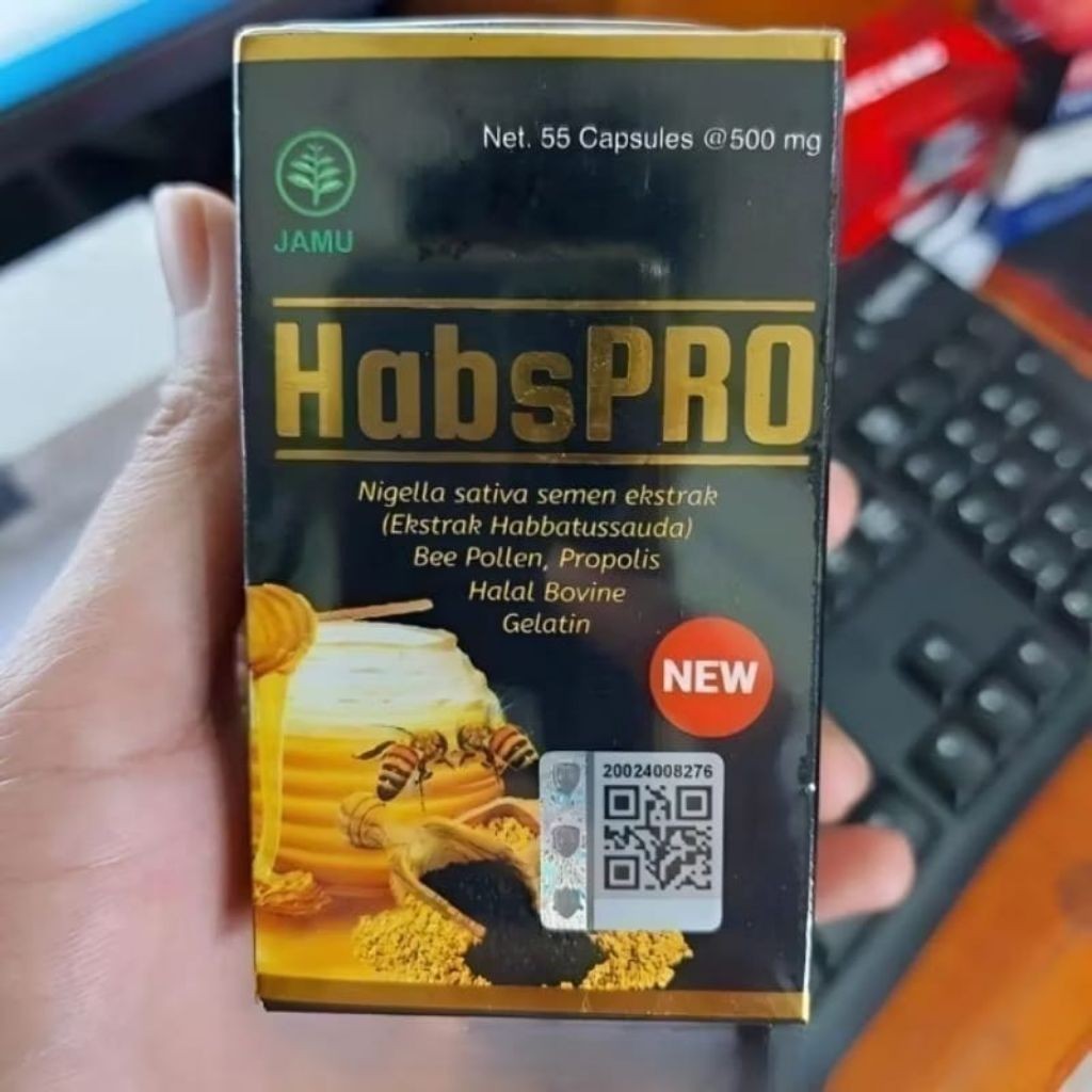 Habspro Original kapsul habbatussauda, bee polen dan propolis 100%