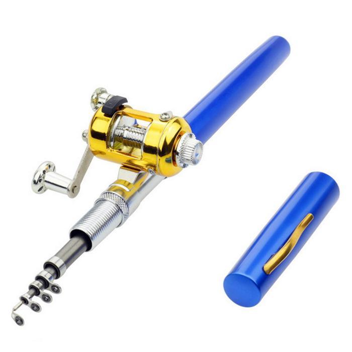 Mini Fishing Rod Pena Pen Fishing Rod Paket Satu Set Joran Pen Alat Pancing Pulpen Casting Spinning 