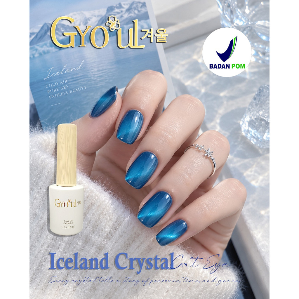 (BOPM) Iceland Blue Color Colection | GYOUL – Iceland Crystal Cat Eye Collection | Kutek Gel |  Icel