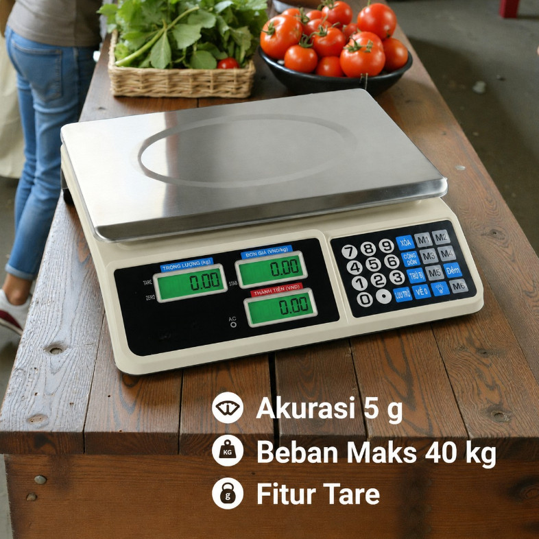 Protopic Timbangan Buah Digital Computing Scale Dual Display 5g 40kg - PT95 - HMR