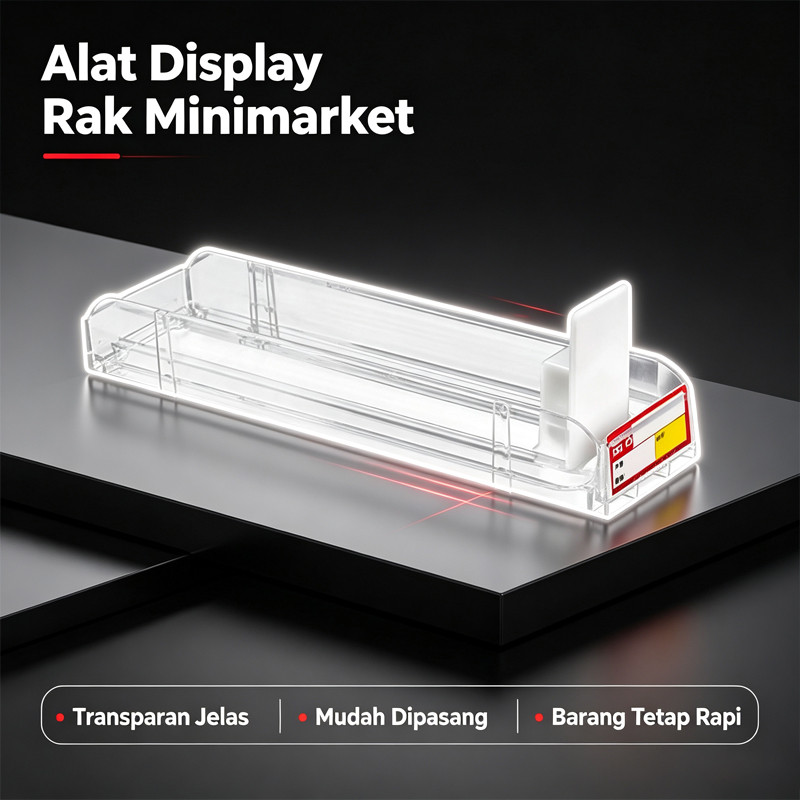 28cm / Pusher Rokokokok / Pusher Rokokok / Display / Rak Akrilik / Dengan Pendorong