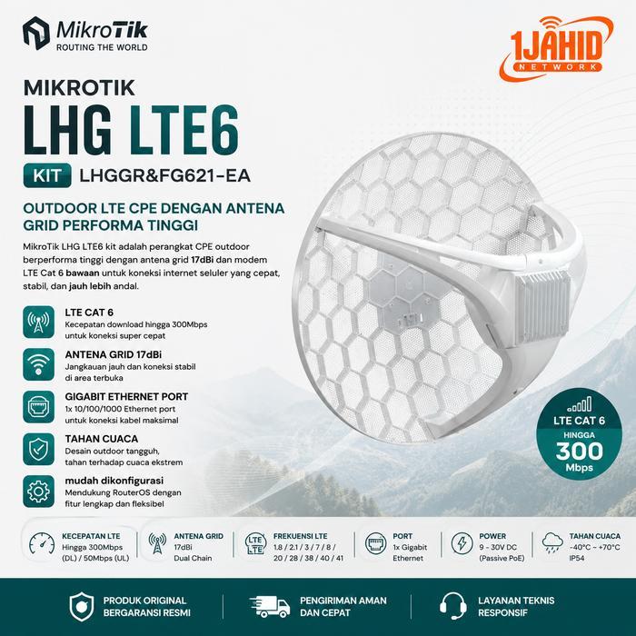 MikroTik LHG LTE6 Kit Antena 4G LTE Cat6 Outdoor Router Modem Long Range LHGGR&FG621-EA