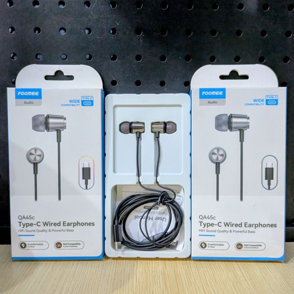 FOOMEE QA45C Earphone Type-C Wired Headset In-Ear Bass HD Call Original