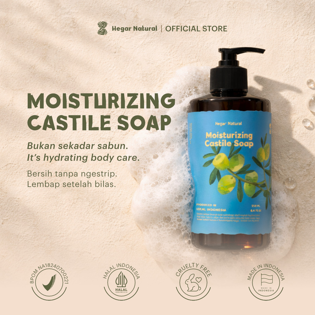 Hegar Natural - Castile Soap | Sabun Mandi Natural Zaitun Non SLS