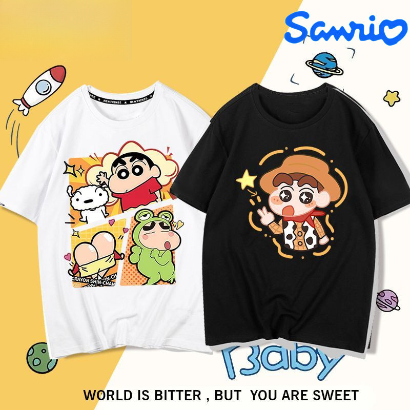 Sanrio Kaos Unisex Sinchan Tshirt Atasan Pria Wanita Sinchan Full Cotton Premium