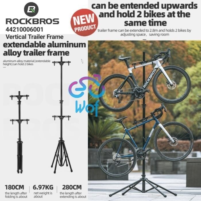 ROCKBROS BN-W008 Rak Standar Rak Kerja Service Repair Sepeda Adjustable  180-280cm untuk 2 Sepeda Bi