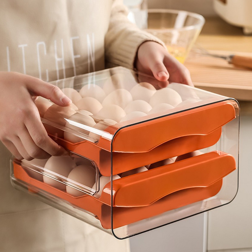 [COD] Rak Telur/ LACI TELOR / TEMPAT TELUR 2 TINGKAT/ KOTAK PENYIMPANAN TELOR/ Meta Egg store