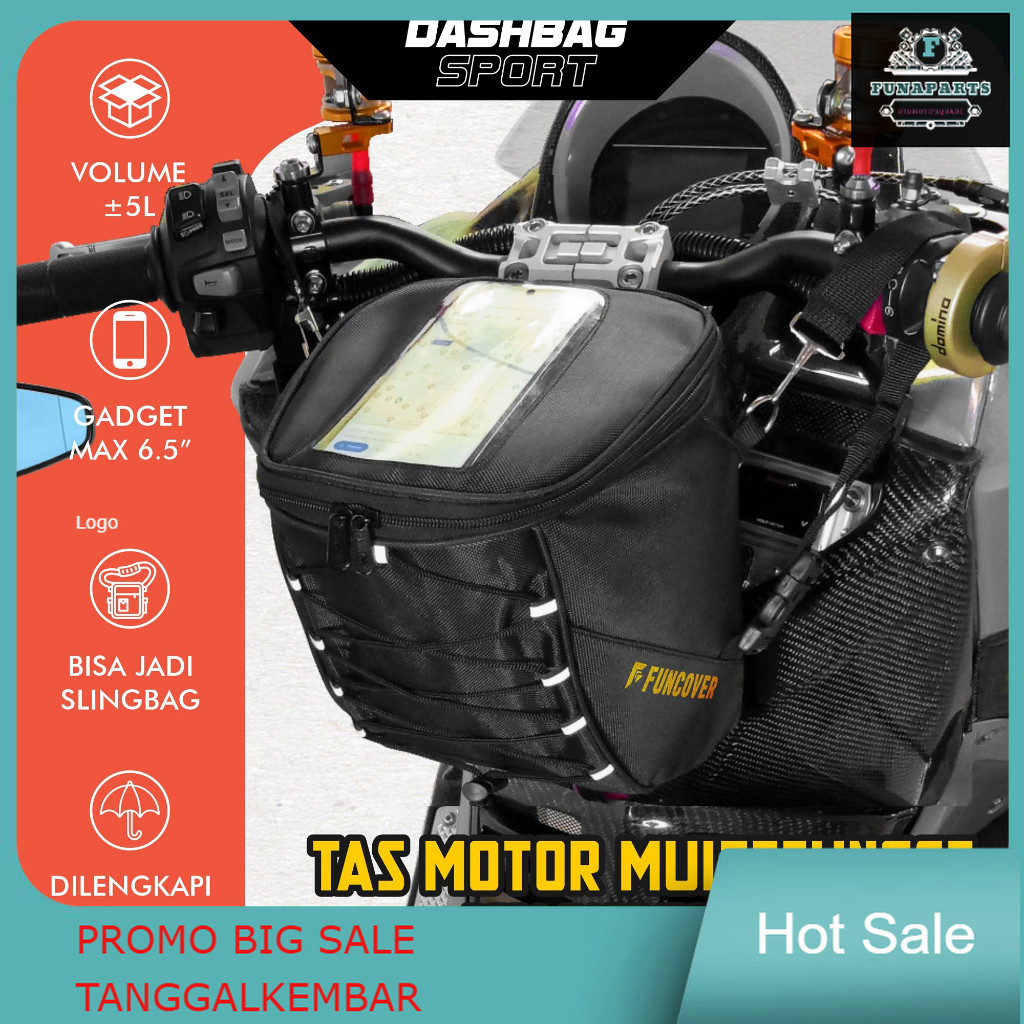 Tas Motor Stand phone Holder HP Dashbag Tankbag Kapasitas besar Selempang Waterproof Nmax