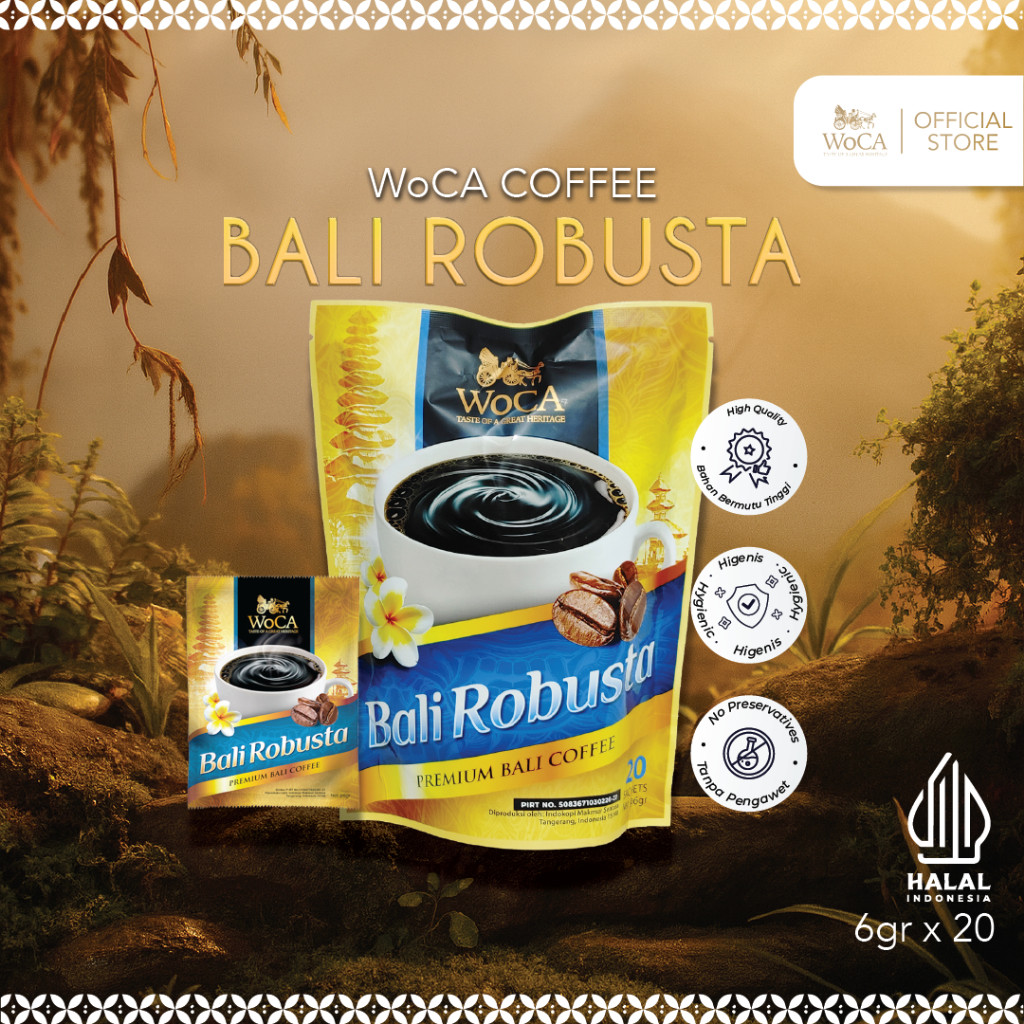 WoCA Kopi Bubuk Bali Robusta 20 Sachets