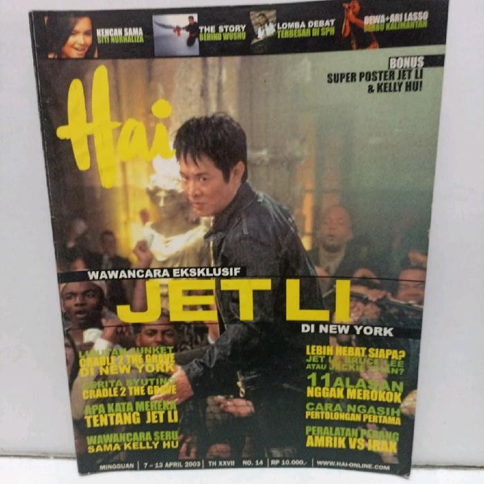 majalah hai jet li april 2003 siti nurhaliza dewa ari lasso no bonus roy keane