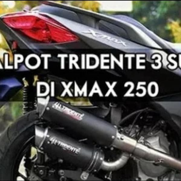 Knalpot Hybrid 3 Suara Tipe Tridente F22 XMAX New Old Fullsistem Black