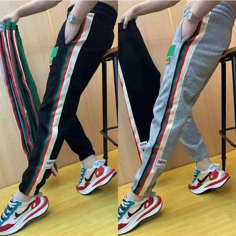 Men's Spring Striped Jogger Pants Versatile Casual Pants