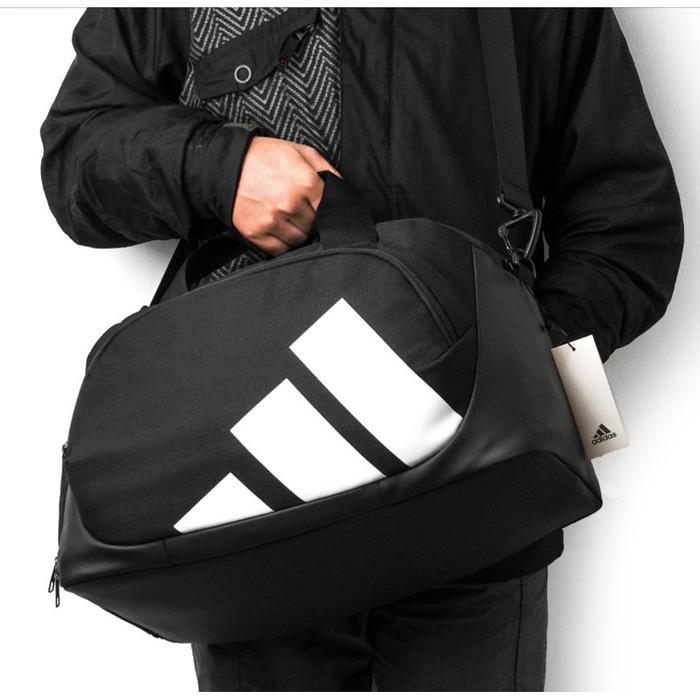 TAS DUFFLE ADIDAS BASIC MODEL ORIGINAL BLAC BACKPACK / TAS OLAHRAGA / TAS GYM PRIA WANITA / FULL TAG