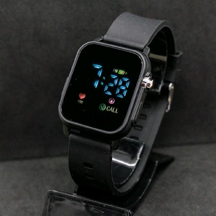 BEST PROMO TERBARU JAM TANGAN WANITA DAN PRIA DIGITAL KOTAK TALI KARET JAM TANGAN FASHION  Watches -