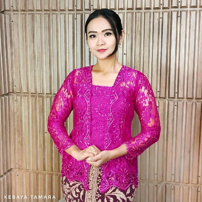 Kebaya Kutubaru Kartini Modern Wisuda Pesta TAMARA PAYET SEMI FRANCE(kebaya saja) Brokat Wanita Baju