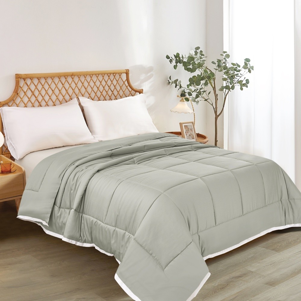 Informa Bed Cover Bambu Abu Muda King Queen Single 260X230 240X210 160X210 Selimut Tebal Bedcover Se