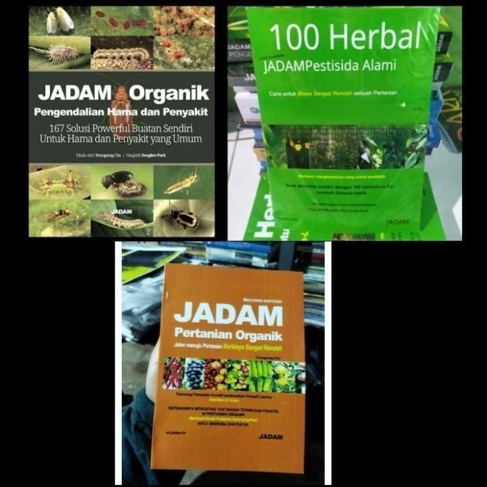 Paket 3 buku Jadam Organik dan 100 herbal (Indonesia) - full warna - hitam putih