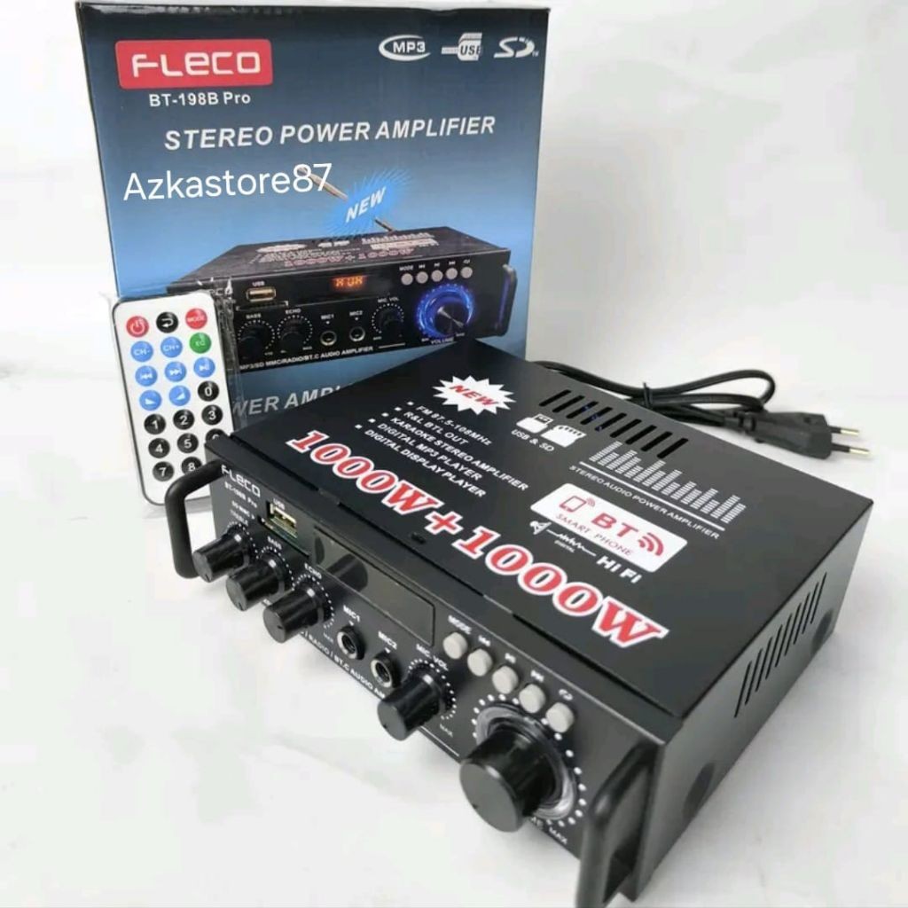 FLECO Amplifier fleco 198B pro amplifier bluetooth amplifier karaoke extra bass