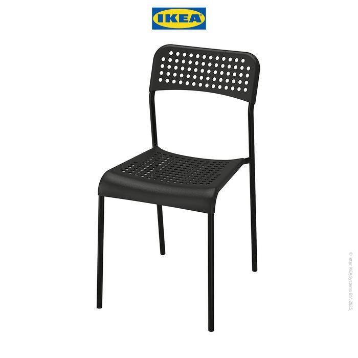 Globalmedia Store IKEA ADDE Kursi Minimalis dengan Sandaran Punggung - Hitam - Hitam