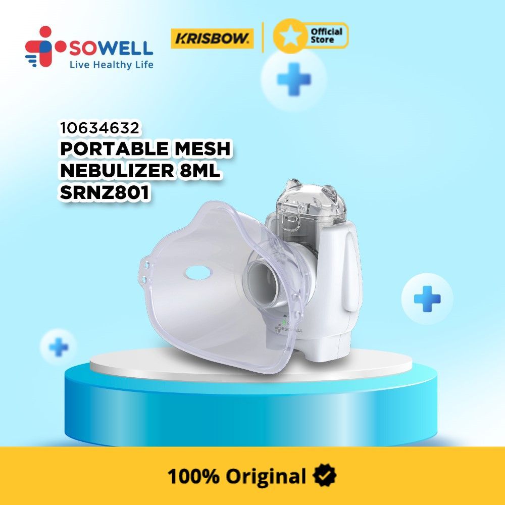 Sowell 8 ml Portable Mesh Nebulizer - Putih Portable Mesh Nebulizer Alat Uap Pernapasan Portable Ala