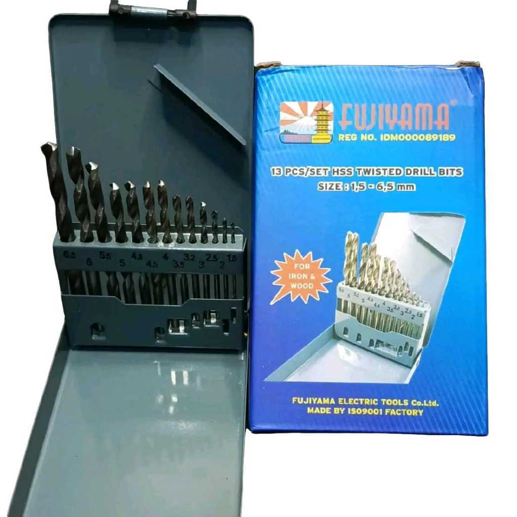 Mata Bor Besi HSS set 13 pcs, Mata bor HSS Fujiyama