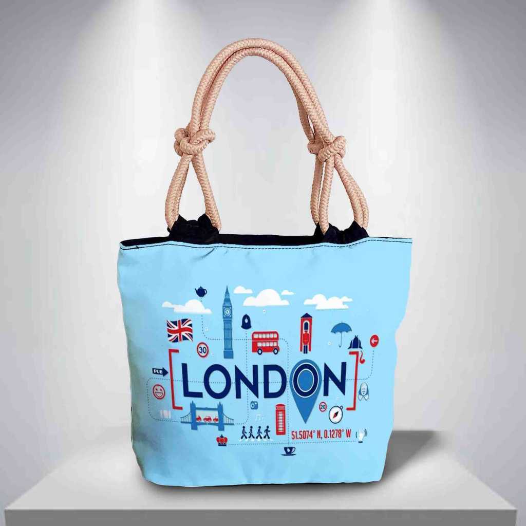 OctBags Totebag London Tali Sumbu Kepang Cordura Tebal Size Besar Varian Warna