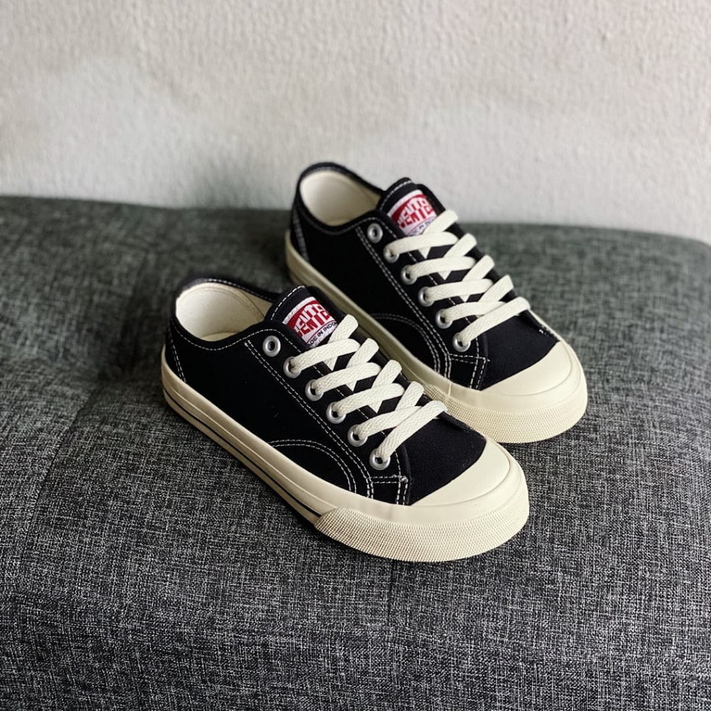 RAMADAN.ID (Bonus Kaos Kaki)Sepatu Ventela Besic Low Black Natural / Sepatu Sneakers Pria Wanita / S