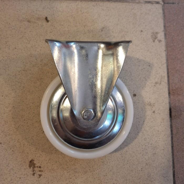 Roda Caster Troli Nilon Putih China 4 Inch Mati