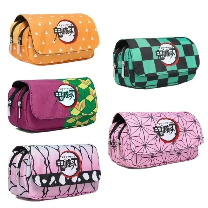 Demon Slayer 3D Anime Pen Bag Student Storage Bag Tanjirou Nezuko Zenitsu Giyuu Cartoon Pen Box Cute