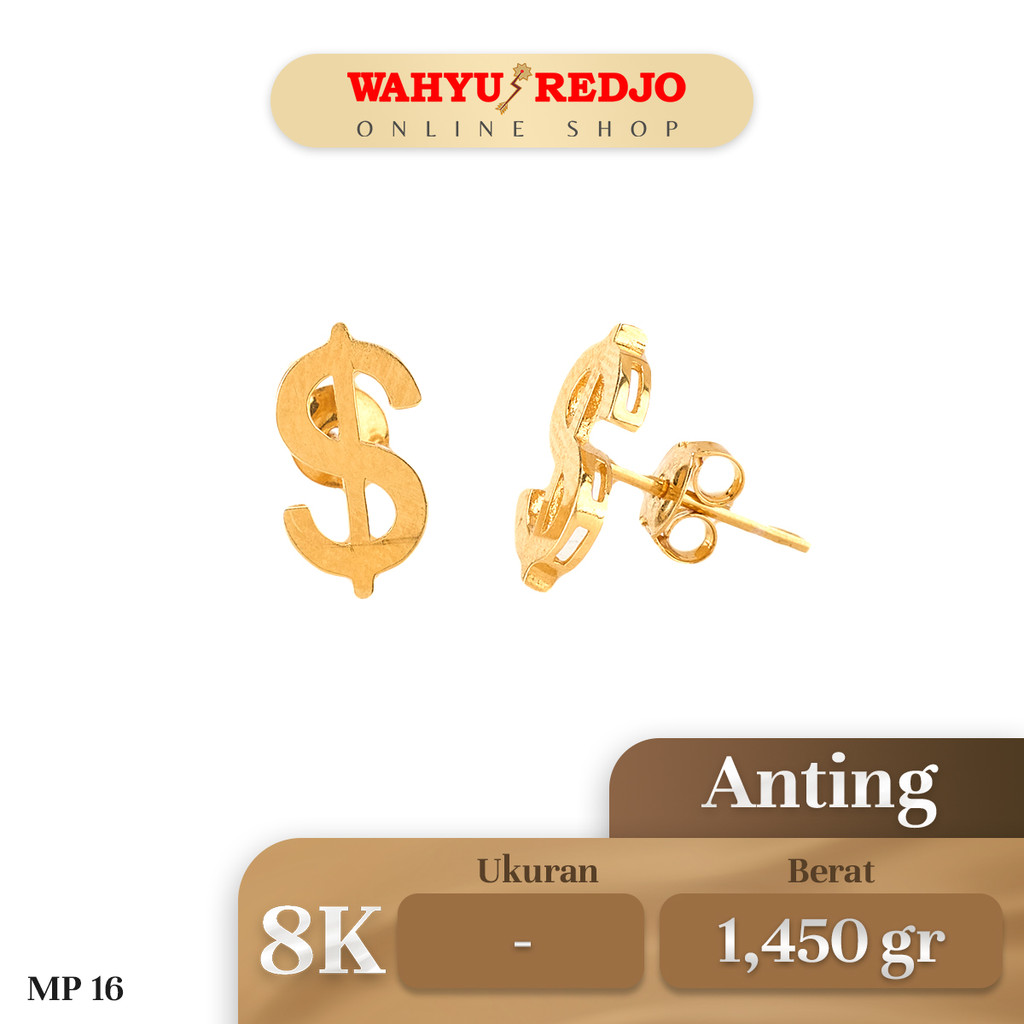 Anting-Anting Emas Tusuk Dollar 8K Wahyu Redjo AN-8K-28755136-PMR