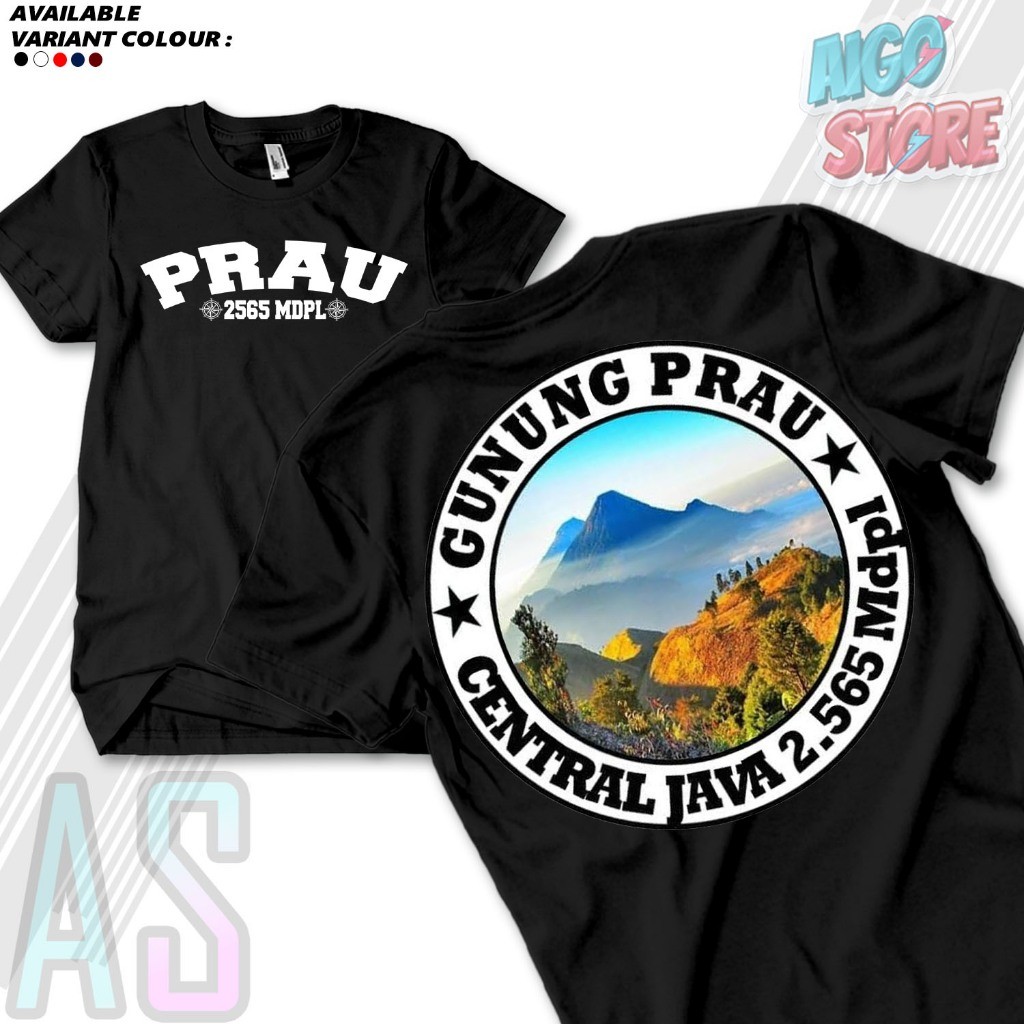 KAOS GUNUNG - T SHIRT MT. PRAU - KAOS PENDAKI GUNUNG PRAU TERBARU AIGOSTORE89