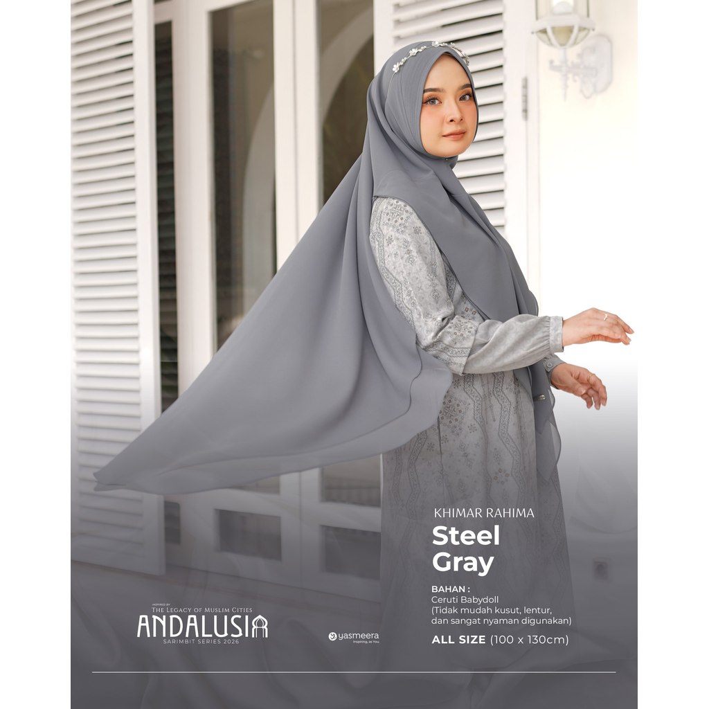 Khimar Rahima dan Pashmina Kirey Sarimbit Andalusia by Yasmeera (Hijab Sarimbit Yasmeera 2026)