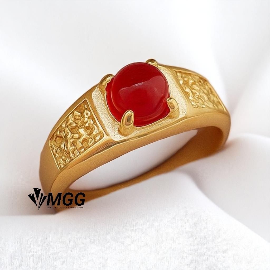 Cincin Batu Merah Delima Siam Bangkok Minimalis Keren