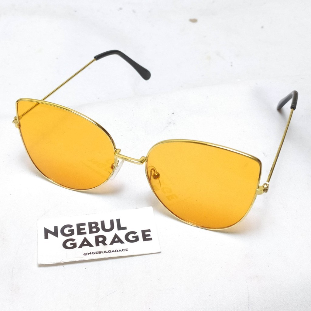 Kacamata Dewasa Premium Frame TITANIUM GOLD HITAM Kaca OREN