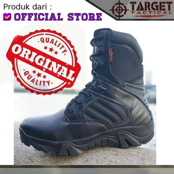 RUNWILD Sepatu Tactical Delta Original Import YKK Zipper Sepatu PDL TNI POLRI - Hitam, 37