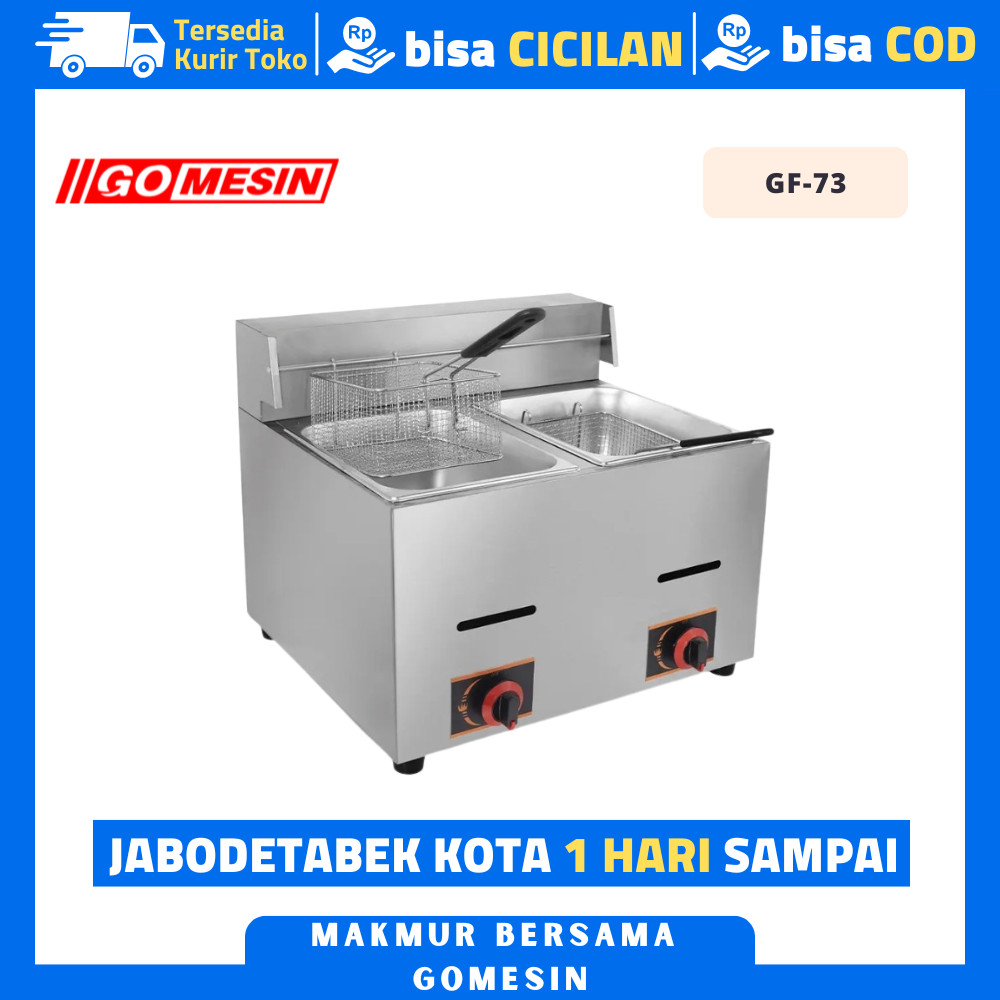 Deep Fryer Gas Gomesin GF-73 Gas Deep Fryer 2 Tank Garansi Resmi