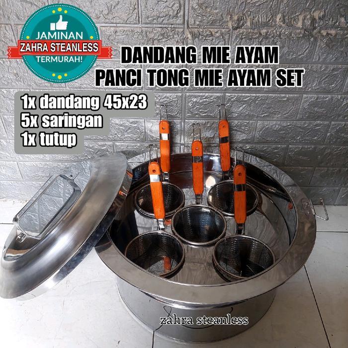 Panci Mie Ayam 5 Lubang Set Lengkap/ Tong mie ayam/ Dandang mie ayam mie kocok