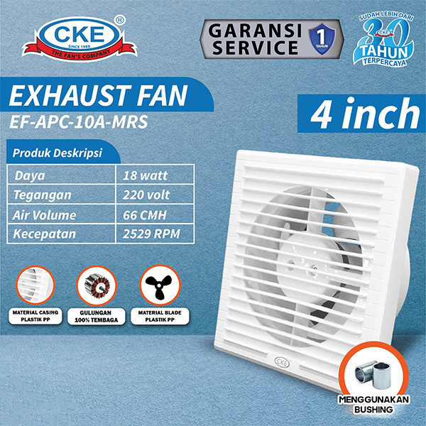 Kipas Hexos Dinding Penghisap Udara 4 Inch Exhaust Fan Mini Tembok