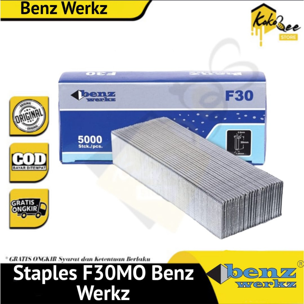 Industrial Staples F30MO - Isi staples tembak angin - Paku mabel Benz werkz dan Isi stapler F30MO st