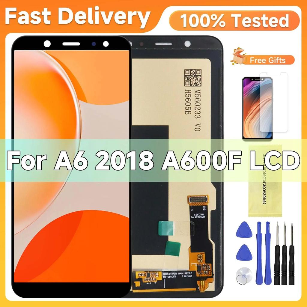 AMOLED LCD for Samsung Galaxy A6 2018 A600 Lcd splay gital Tou Screen Assembly for Samsung A600 Scre