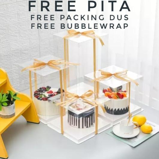 Cake Box Mika Dus Kue Kotak Kue 30x30 cm Tutup Transparant PET KOTAK KADO HANTARAN HAMPERS Gift Box 
